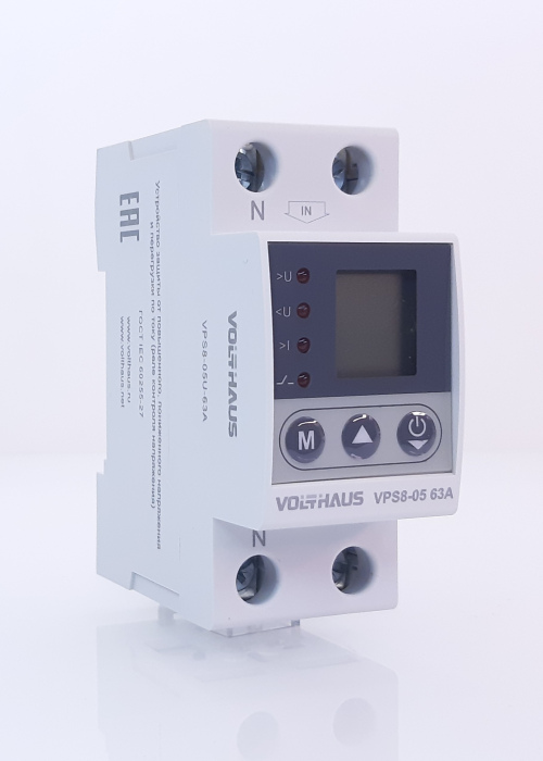 Устройство контроля и защиты от повышенного и пониженного напряжения 2P 63А