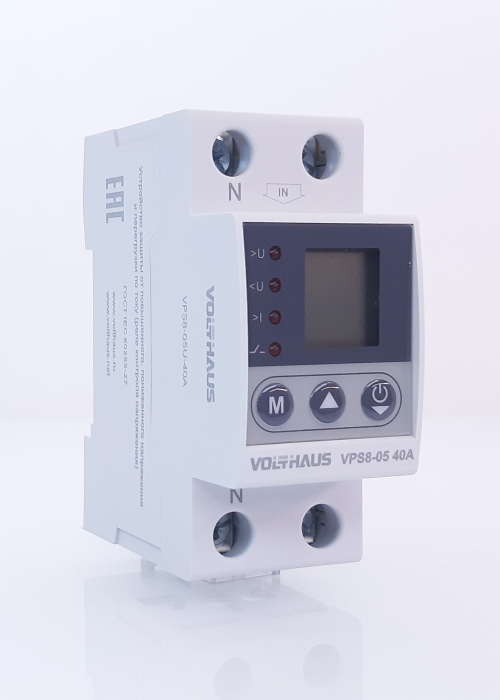 Устройство контроля и защиты от повышенного и пониженного напряжения 2P 40А 